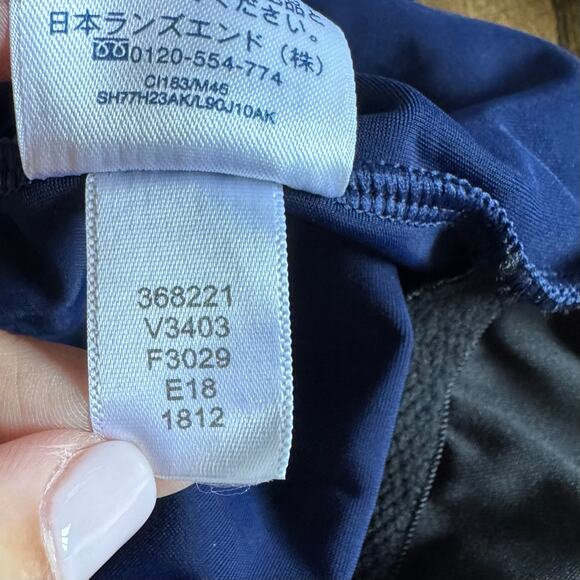 Lands End Womens Solid Navy Blue One Piece Swim Suit Size 14 Slimming - Picture 7 of 8